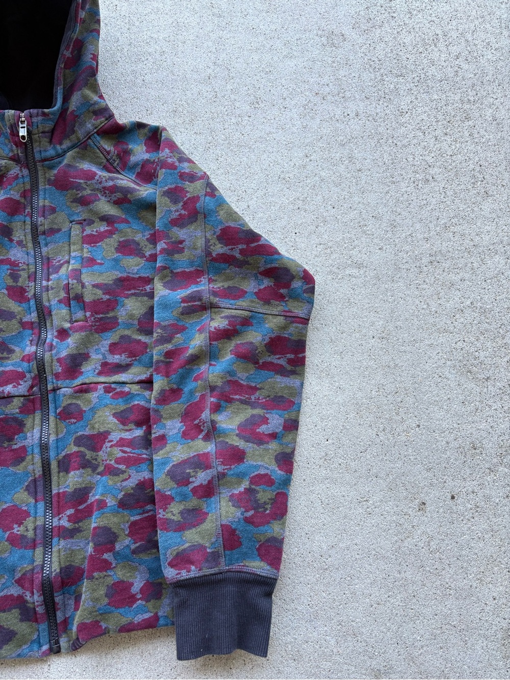 Lululemon Mens Heavy Cotton Full Zip Hoodie Camo Print Medium 22x27 - Picture 4 of 9